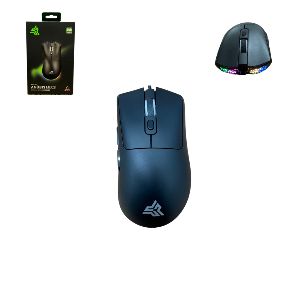 Mouse Gamer Com Usb 7200DPI RGB 7 Botões Design Colmeia Ultraleve Sensor Óptico