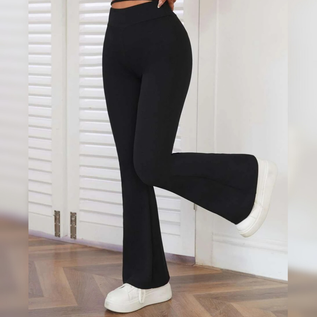 Calça Legging Flare Cintura Alta Bailarina Suplex Modela Bumbum