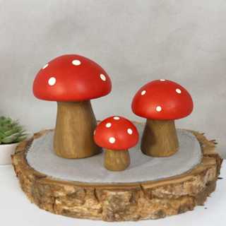 Trio de Mini Cogumelo Vermelho Decorado de Ceramica Miniatura em Oferta na Shopee