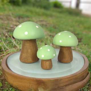 Trio de Mini Cogumelo Verde Claro Decorado de Ceramica Miniatura em Oferta na Shopee