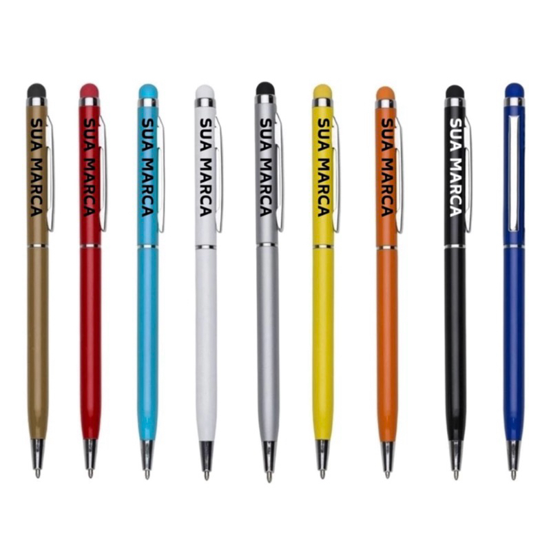 Kit 10 Canetas Metal Touch Personalizada Logo Empresa Nome Ótima Qualidade em Oferta na Shopee