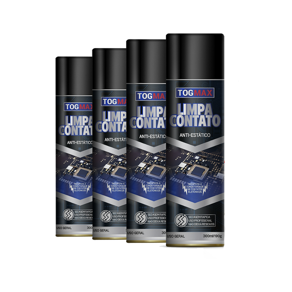 Kit 4 Unidades Limpa Contato 300ml ideal Para Uso Em Eletronicos Placas Tecnologicas Informatica