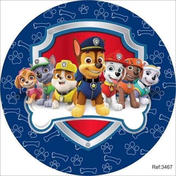 Papel Arroz Personalizado Tema Patrulha Canina - Redondo *LEIA A DESCRIÇÃO*