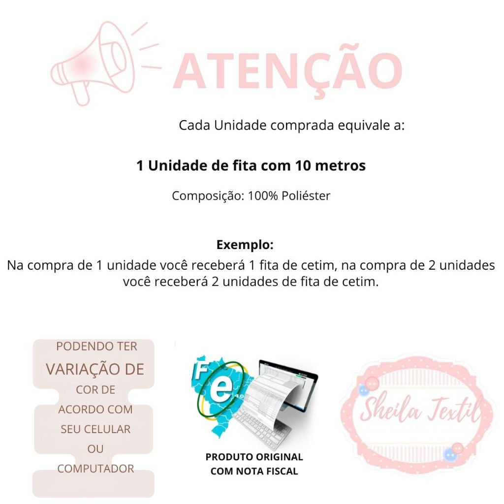 Fita de Cetim N.01 Progresso com 10 Metros 7mm largura Varias Cores 100% Poliéster, Fita de Cetim. — imagem 2 de 2