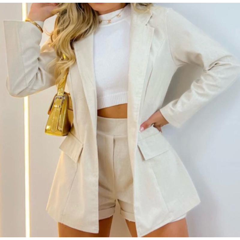 blazer max linho social luxo elegante em Oferta na Shopee