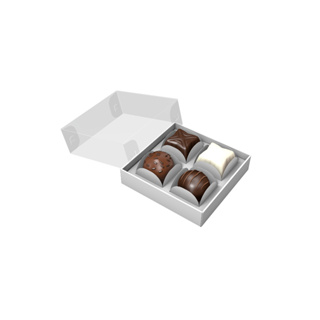10 Caixas Brigadeiro Gourmet para 4 doces Branco ou Kraft 10x10x4cm em Oferta na Shopee