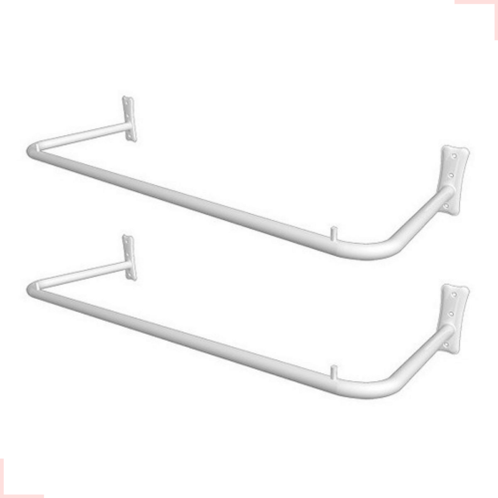Kit 2 Araras Parede Reto 1.00 Metro Branco Expositor de Roupas