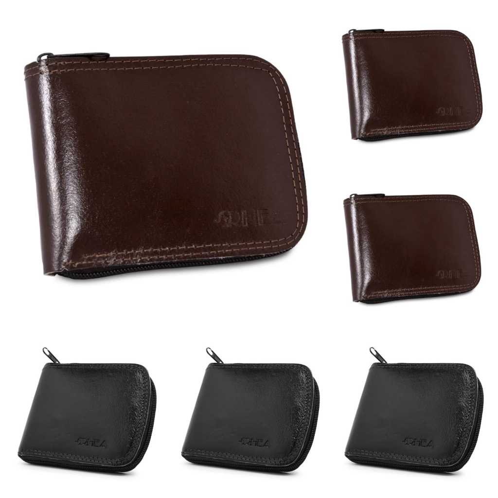 kit com 6 carteira couro masculina grande ziper cabe rg oferta