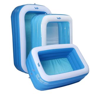 Piscina inflável Retangular Azul Familiar PVC Resistente 120 cm a 305 cm Infantil e Adulto...