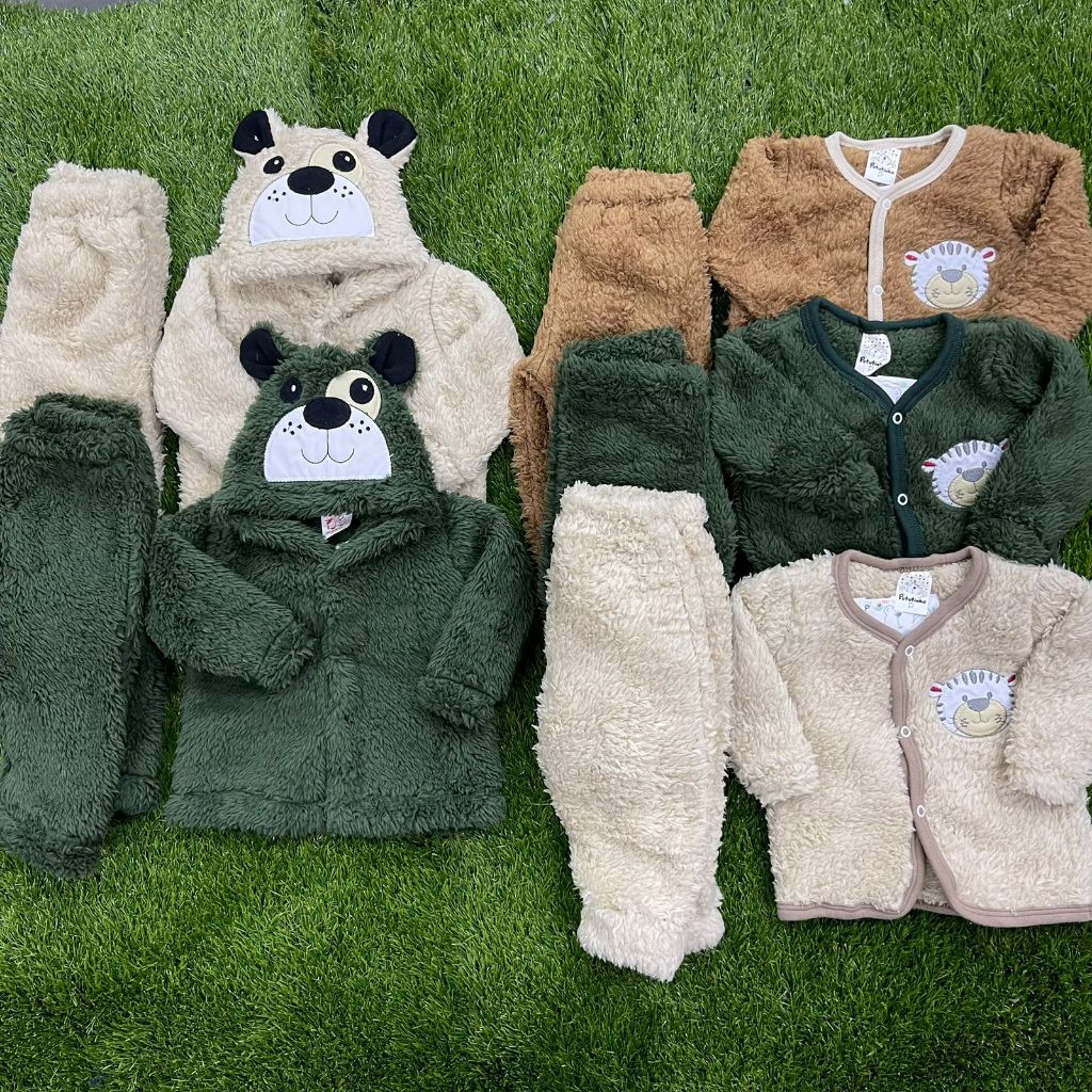 Conjunto em sherpa para bebê masculino, enxoval, maternidade