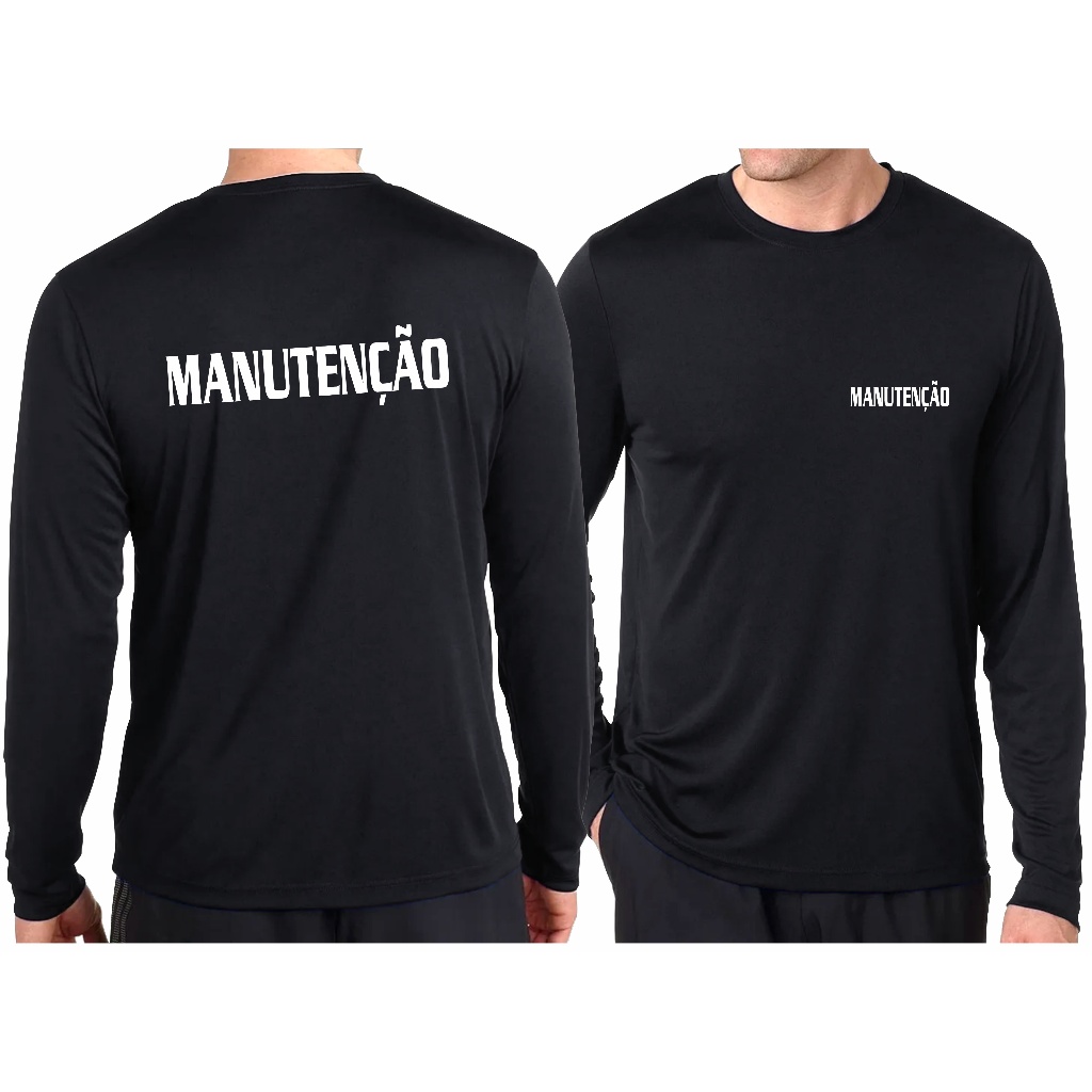 Camiseta Manutenção Manga Longa Uniforme Trabalho Autônomo