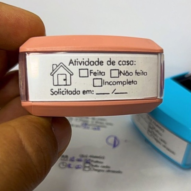 kit Carimbos para Professoras de Registro de frequência presença do aluno e atividade dever de casa