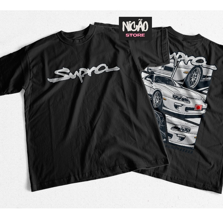 Camiseta Estampada Carro Sport Supra Detalhes Frente e Costa 100% Algodão 30.1 Envio Imediato