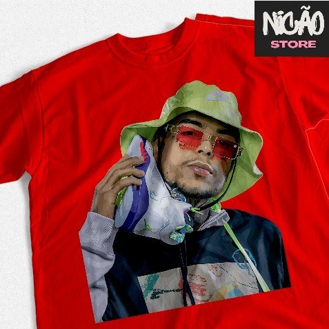 Camiseta Camisa Personalizada MC Kevin Tênis na Mão Óculos Vermelho Estilo De Rua 100% Algodão 30.1 Envio Rápido