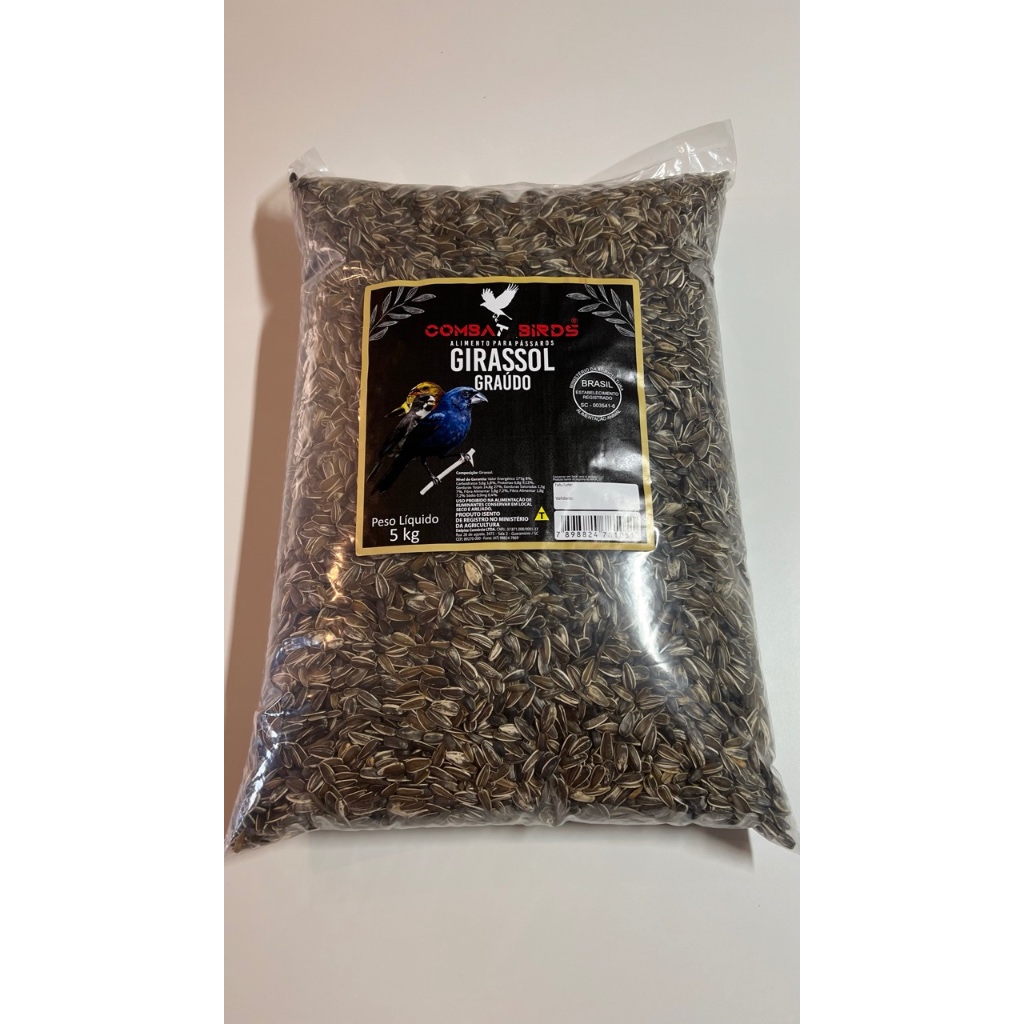 SEMENTE DE GIRASSOL GRAÚDO 5KG - ALIMENTO PARA PÁSSAROS