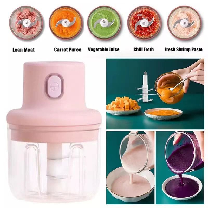 mini picador de alimentos elétrico 3 lâminas 250 ml