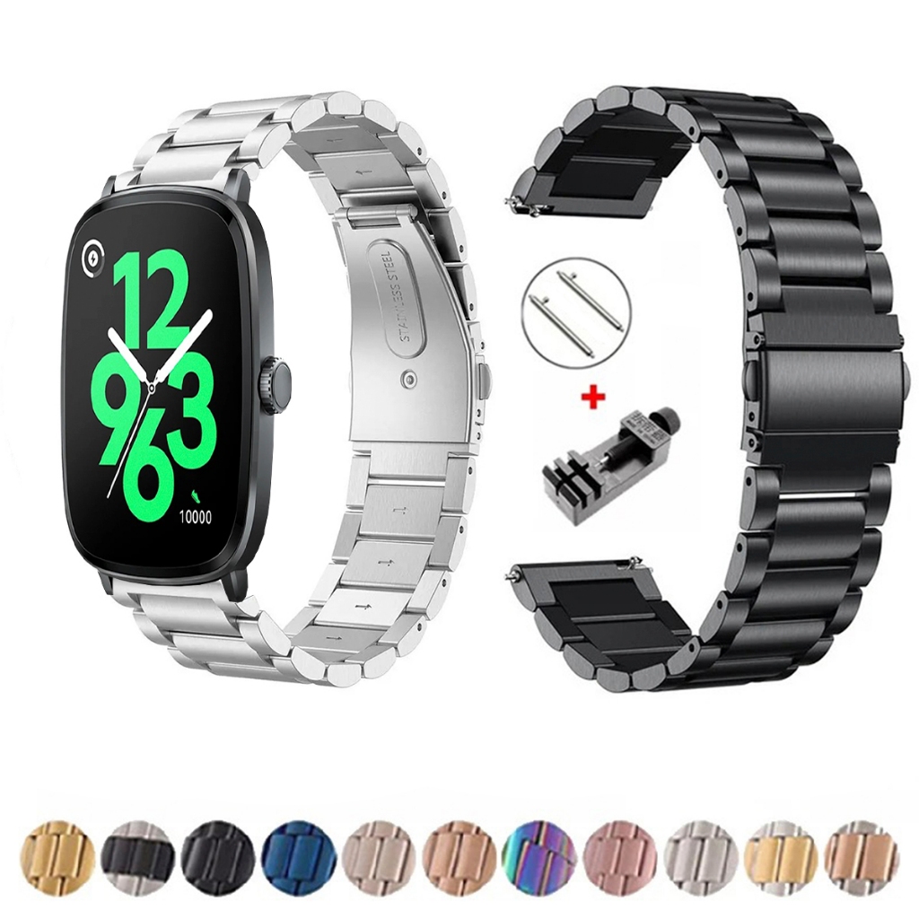 Pulseira de 22mm Metal Elos de aço inox para Haylou RS5 de Engate Rapido