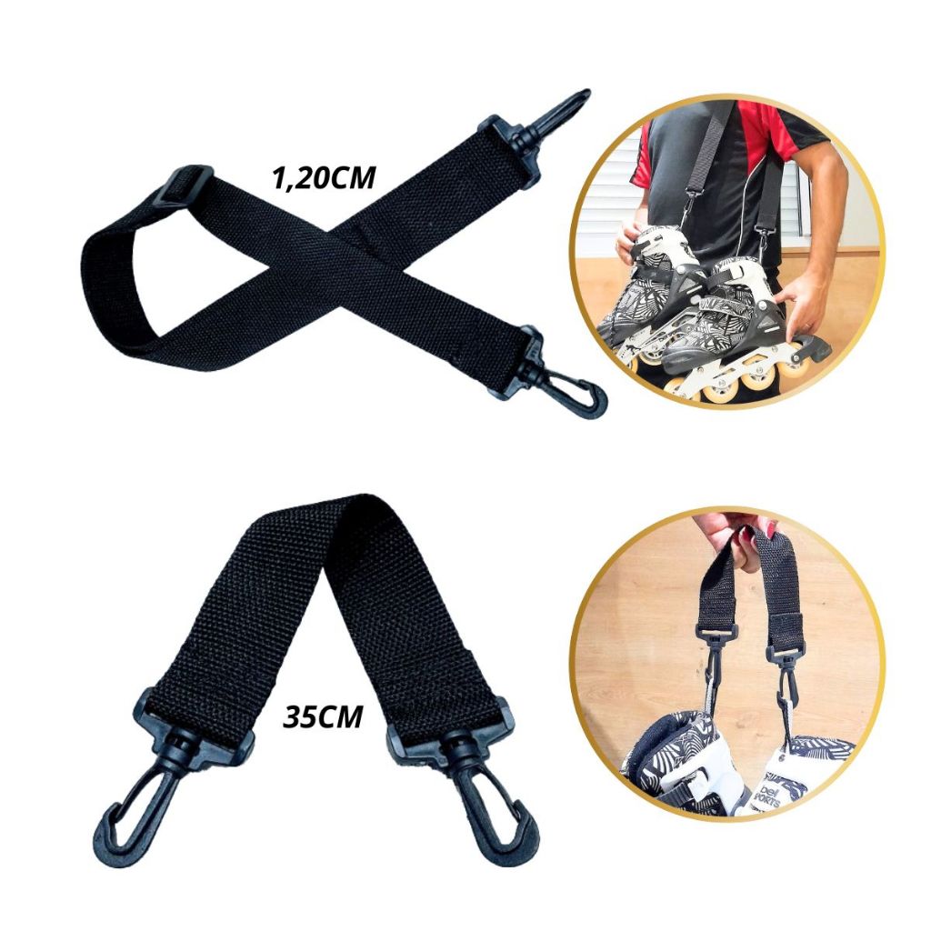 Kit Fita alça Para Carregar Patins Inline 01 Alça De Mão + 01 De Ombro