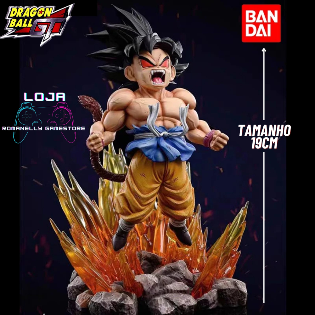 Goku 19cm Super Furia Monkey Action Figures Colecionavel Anime DragonBall GT Dragonball Z Decoração Geek Presente Namorado Namorada Goku Macaco Gorila Lua Cheia Saiyajin