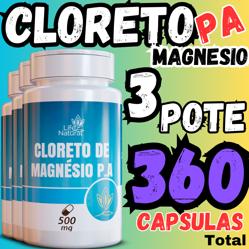 Cloreto de magnésio PA 120 capsulas de 500Mg