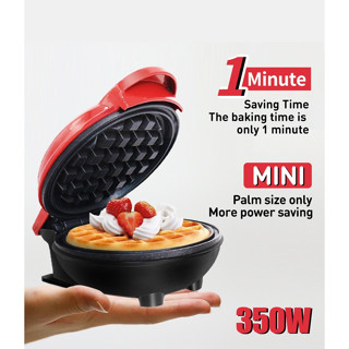 Mini Máquina de Waffles Elétrica Portátil Casa Cozinha Fazer Waffle Panquecas Automático 1...