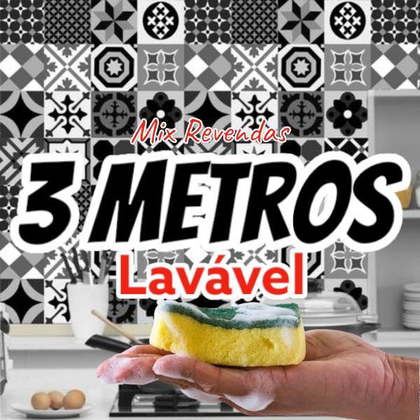 Papel de Parede 3D 3 METROS x 50CM Adesivo Autocolante Azulejo Portugues de Cozinha em Oferta na Shopee