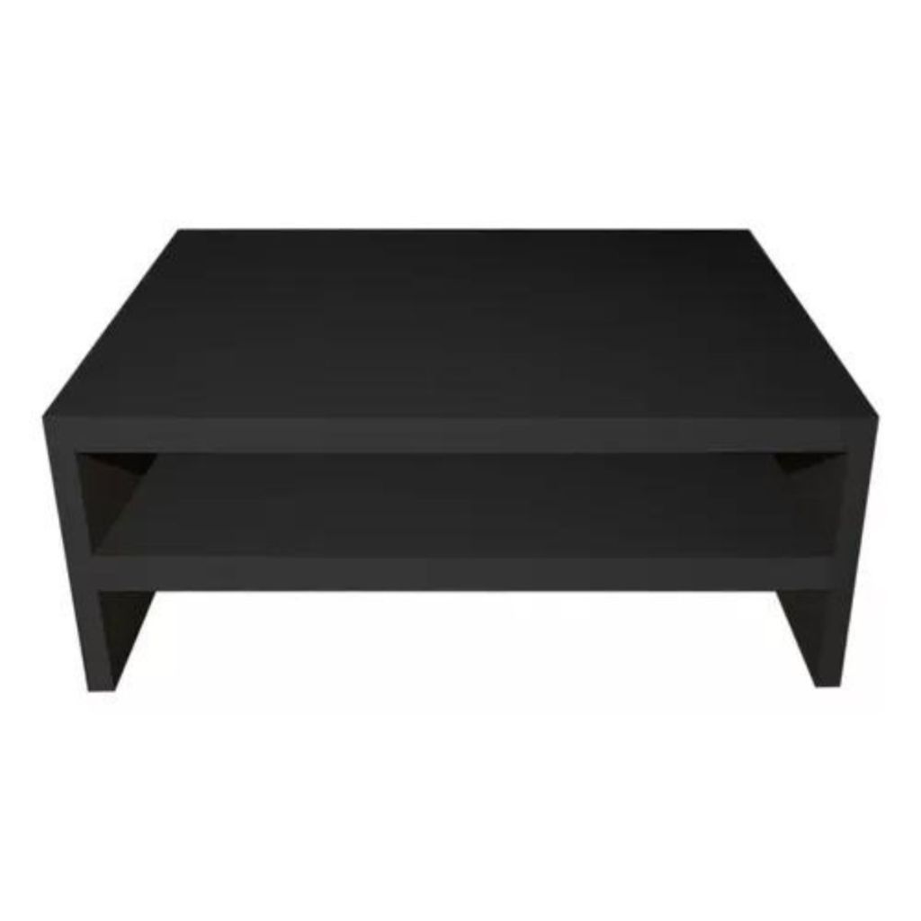 Suporte Duplo Preto Mdf / Praticidade, Monitor, Teclado, Acessórios