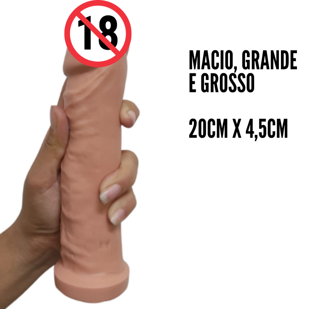 Pinto Pênis Dildo Grande e Grosso Realista 20cm Em Silicone Macio em Oferta na Shopee