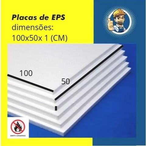 16 Placas de Isopor Antichamas Espessura 10mm