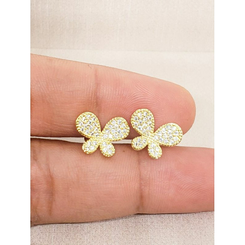 Um par de brincos de borboletas da moda feminina Brincos Femininos Folheados Acessórios Femininos