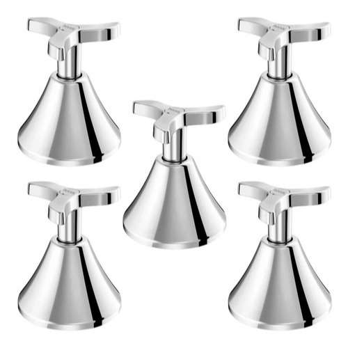 Kit 5 Acabamentos Docol Pertutti p/ Base Docol 1/2" 3/4" e 1" Cromado