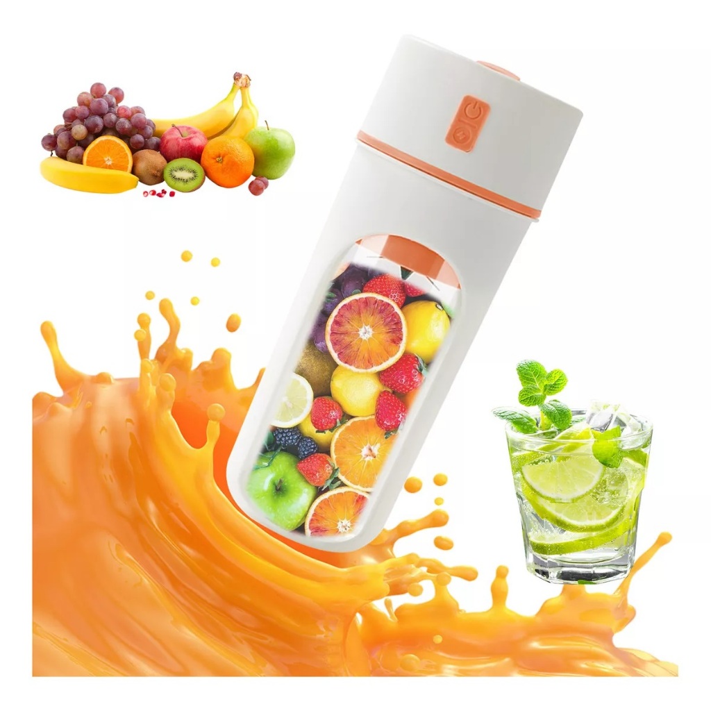 Mini Liquidificador Portátil Mixer de Bebidas 480ML 4 Lâminas