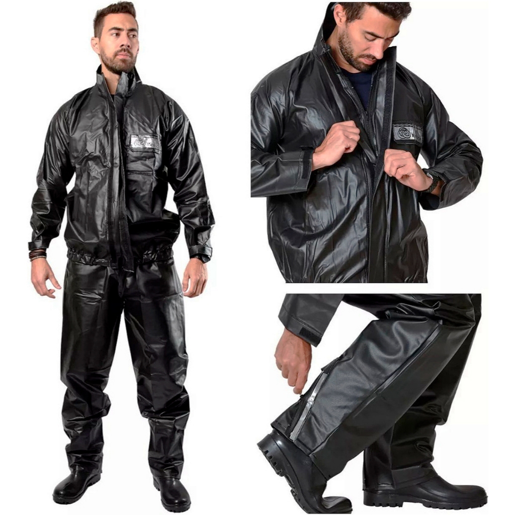 Kit Capa De Chuva Roupa Conjunto Para Motoqueiro Reforçada - Feminina Masculino Unissex Motoboy Frio em Oferta na Shopee