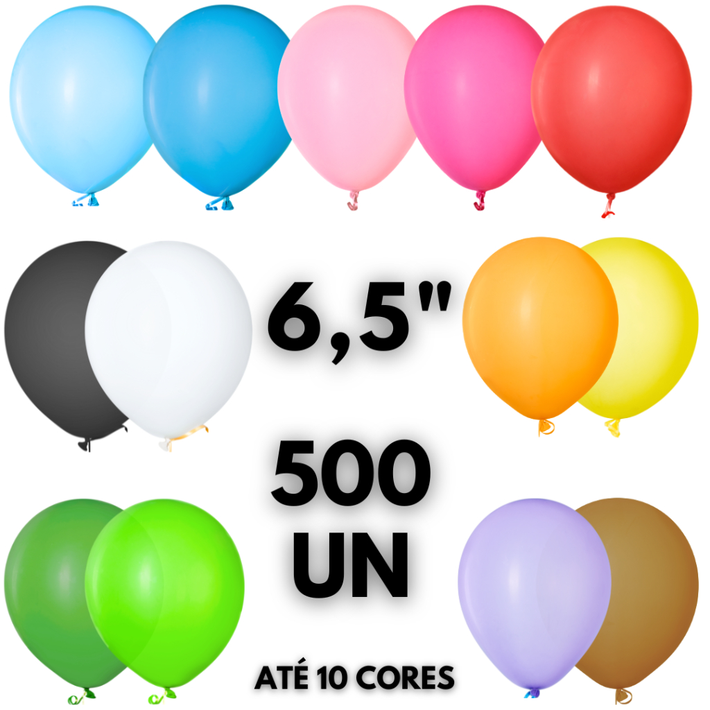 Balão Bexiga 6 Polegadas 500 Unidades Lisa Festa Decoração Aniversário Comemoração Evento em Oferta na Shopee