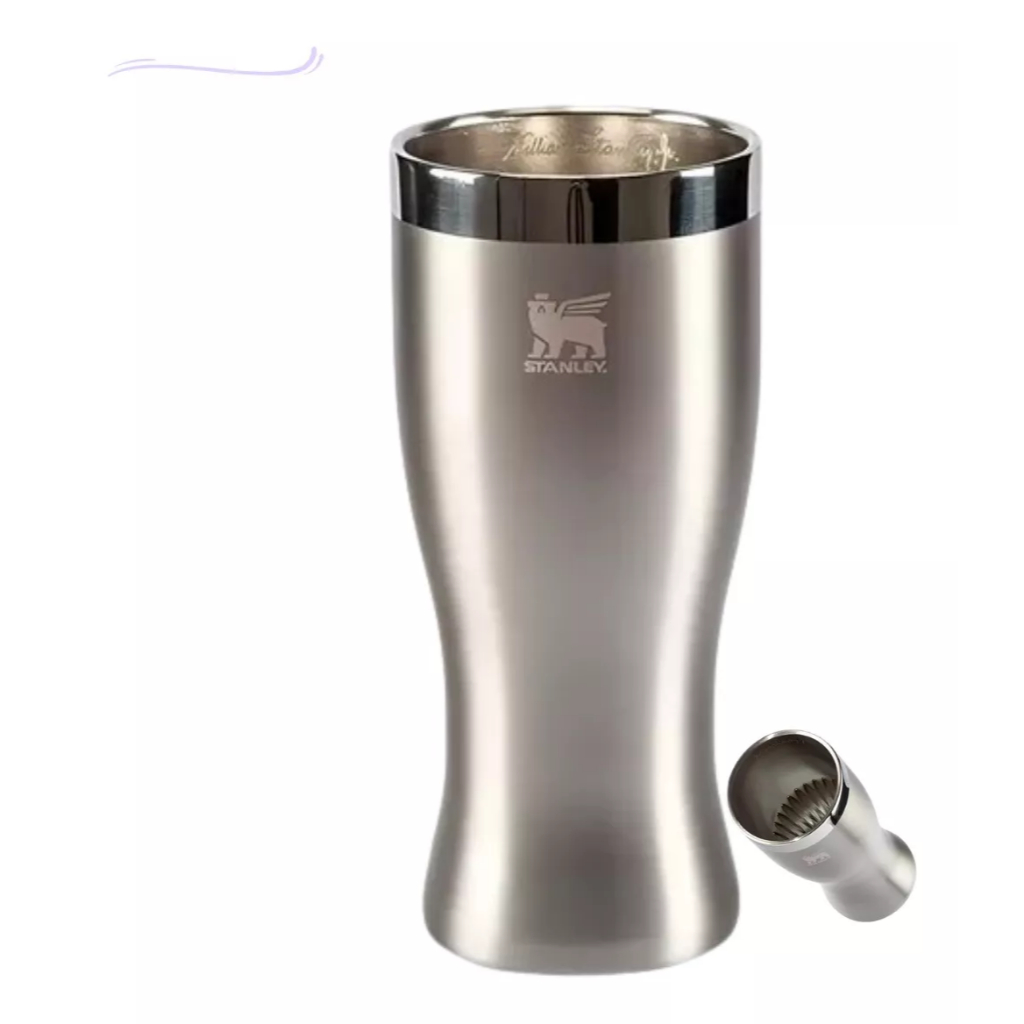 Copo Stanley Pilsner Glass Térmico Original Prata Aço Inox 444ml Presente Dia Pais Lembra…