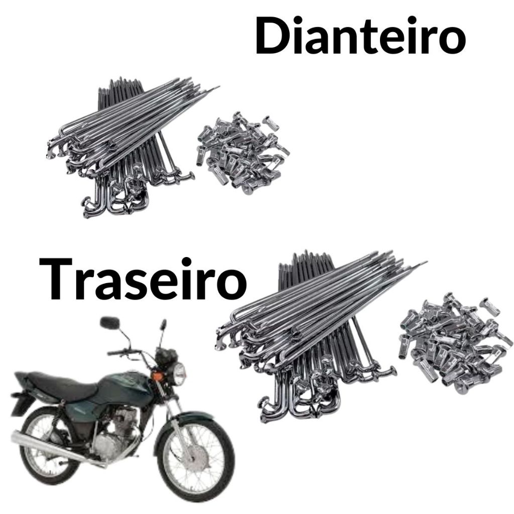 Jogo De Raio Dianteiro/Traseiro Da CgTitan Fan125 Ano 2000 2001 2002 2003 2004 2005 2006 2007 e 2008