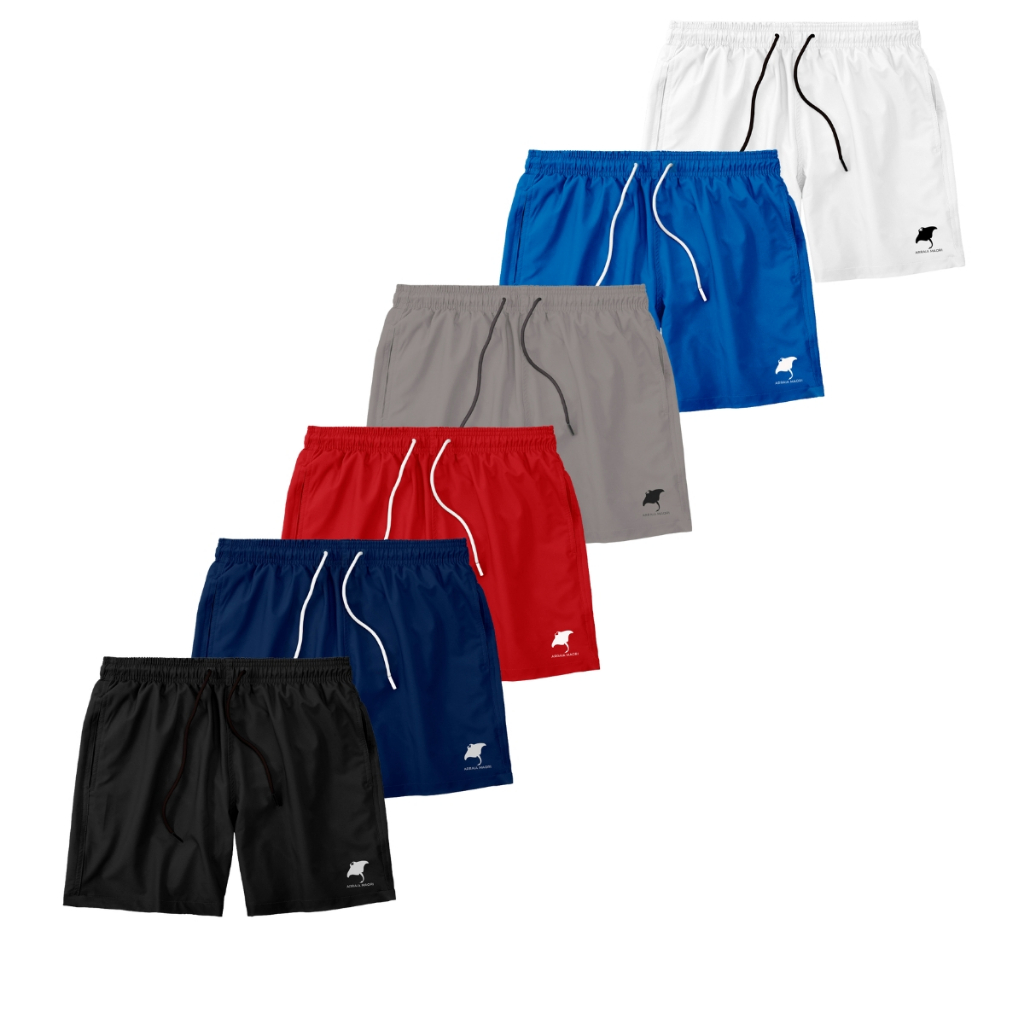 Kit 6 Shorts Masculino com Elastano Mauricinho Academia Esporte Treino Bermuda Praia Básico Liso