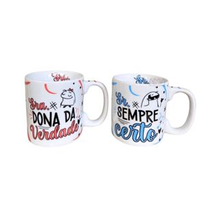 CONJUNTO 2 CANECAS FLORK CASAL 280 ML em Oferta na Shopee