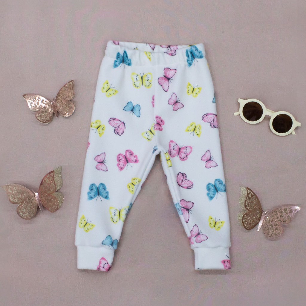 Calça Mijao Bebe Menina Soft Quentinho do RN ao G Estampas Sortidas Macio Confortavel Antialergico