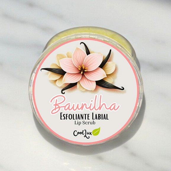 Esfoliante lábial lip scrub hidratante - chocolate - baunilha com vitamina E Vegano