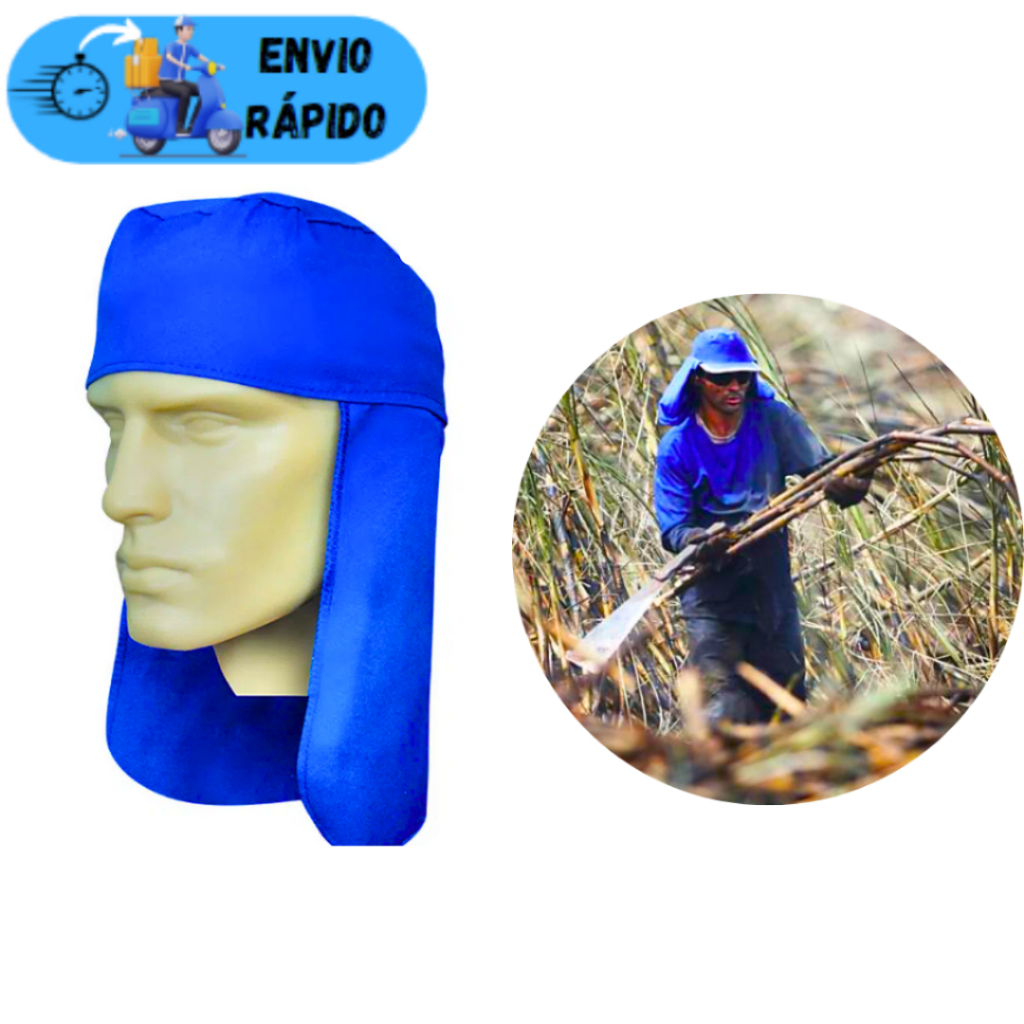 TOUCA ÁRABE BRIM AZUL PARA SOLDADOR PEDREIRO JARDINAGEM