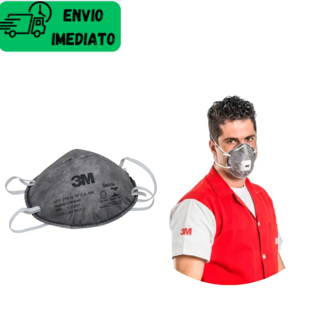 MASCARA 3M KIT 3 UNIDADES  RESPIRADOR SEMIFACIAL COM CARVAO ANTI ODORES DE VAPORES ORGANICOS PFF1