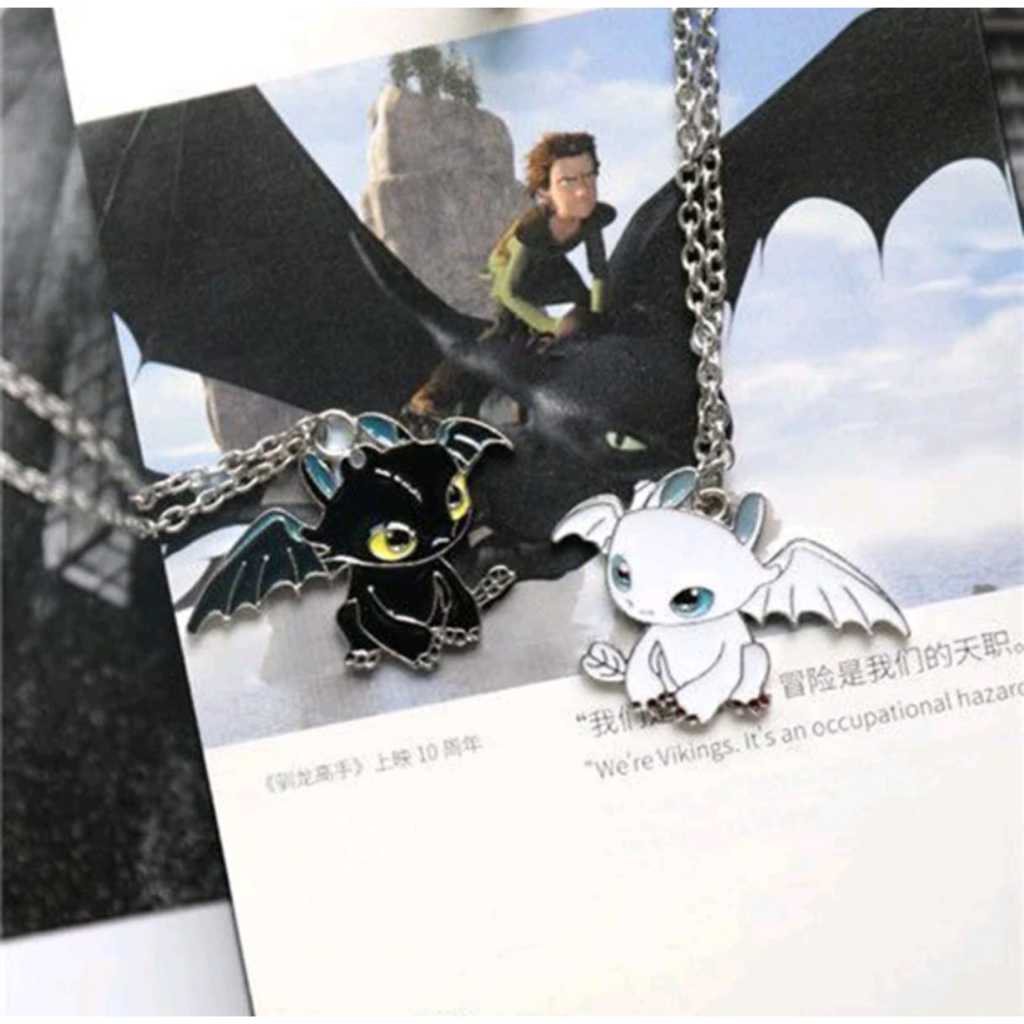 Conjunto de Colares Aço Inoxidável Como Treinar seu Dragão Banguela e Fúria da Luz Colar Presente em Oferta na Shopee