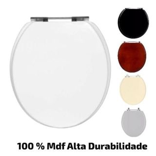 Assento Sanitário madeira Mdf Laqueado Universal Tampa de Vaso BRANCO / PRETO / BEGE / CINZA em Oferta na Shopee