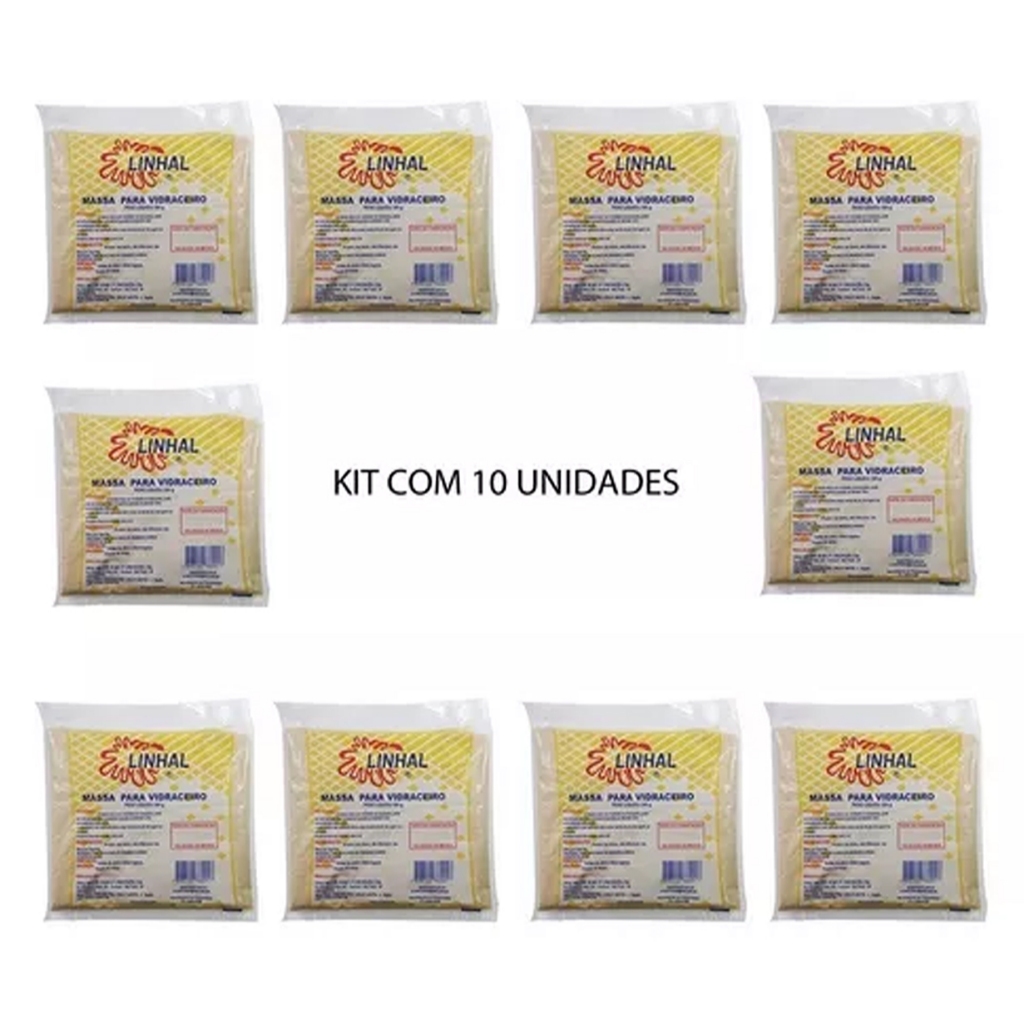 Kit 10 Massa Para Vidraceiro 500 Gramas - LINHAL em Oferta na Shopee