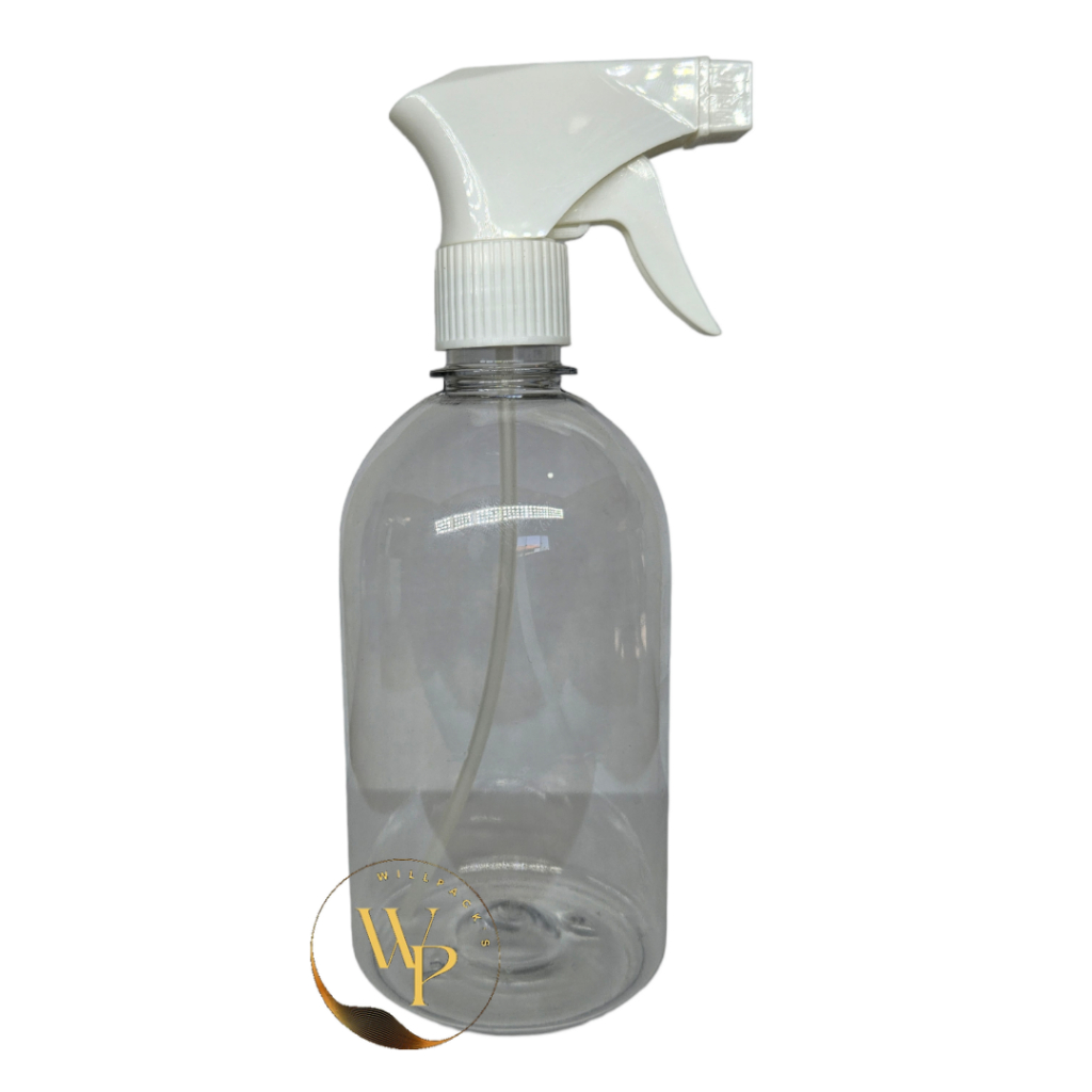 Kit 10 Frascos Pet 500ml c/ Válvula Spray Gatilho 28/410 Branco