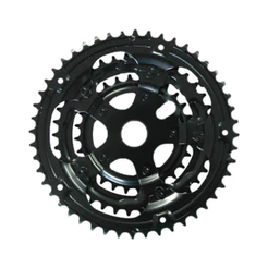 Coroa Engrenagem Monobloco Tripla 28/38/48 Soldada Index Preta Para Bicicleta Bike Mtb