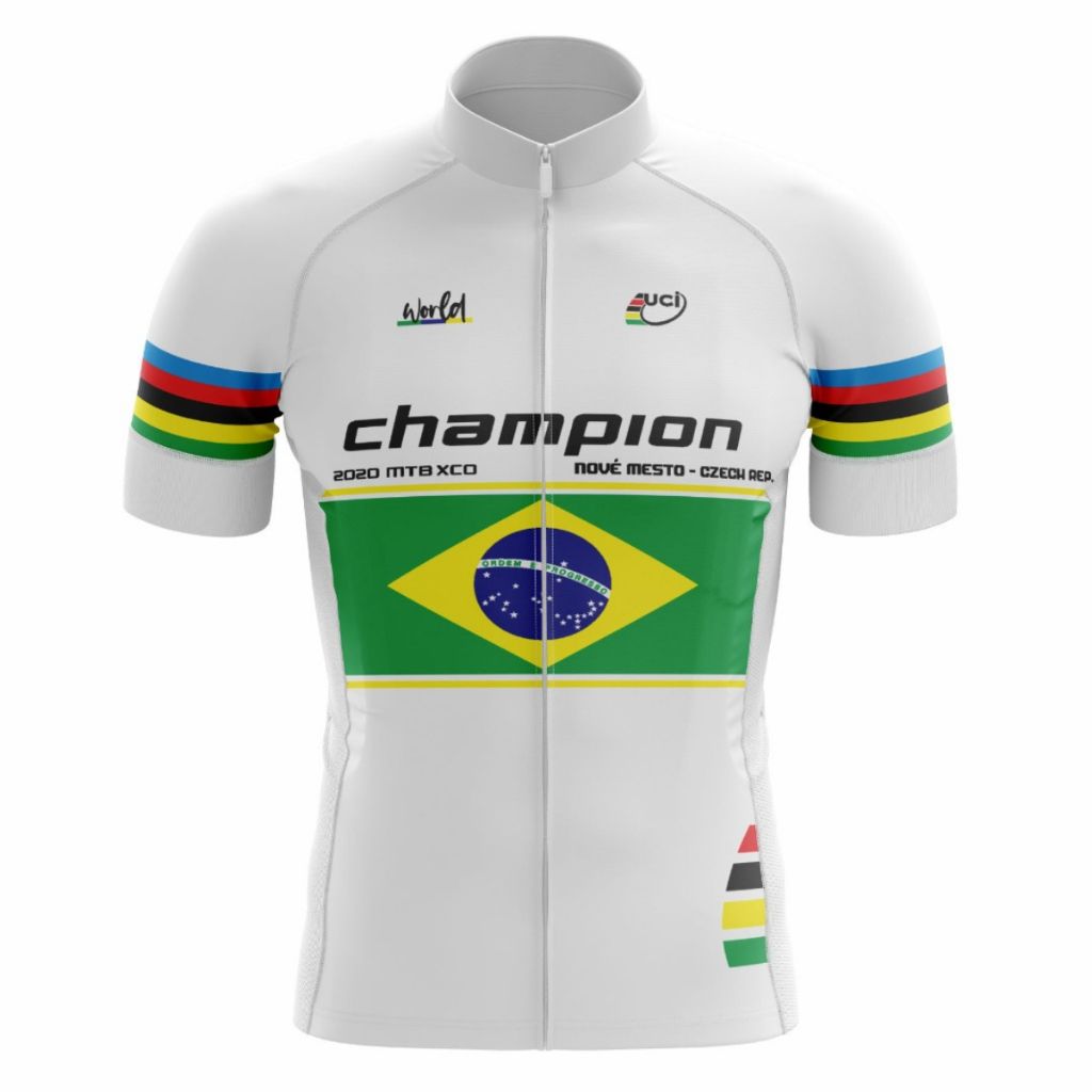 Camisa Ciclismo Masculina Camiseta Champion Brasil Manga Curta Roupa Bike Pedal Mtb