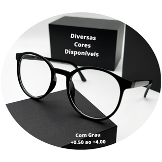 Óculos de Leitura Com Grau Para Perto Descanso Redondo Geek Masculino Feminino Presbiopia Resistente em Oferta na Shopee