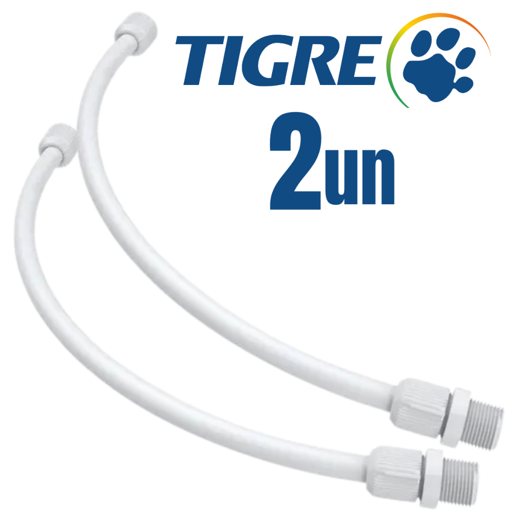 Kit  Engate Flexível Tigre PVC Branco 1/2" 40Cm Tigre Água Fria Pias Lavatórios Caixa de Descarga em Oferta na Shopee